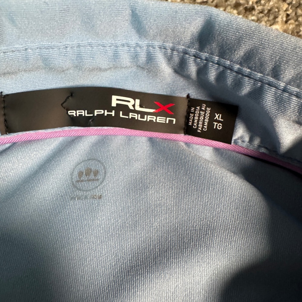 RLX Ralph Lauren Mens XL Blue Performance Golf Polo Shirt Short Sleeve Stretch - Picture 5 of 6